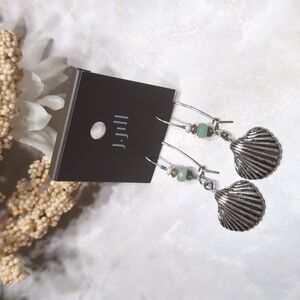J. JILL Seaside Finds Silver Shell Drop Earrings NWT
